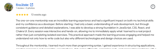 5-Star Review from Riya Shelar